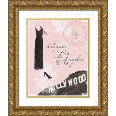 Summer LA Gold Ornate Wood Framed Art Print with Double Matting by Gibbons, Lauren