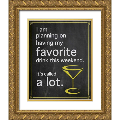 Favorite Drink Gold Ornate Wood Framed Art Print with Double Matting by Gibbons, Lauren