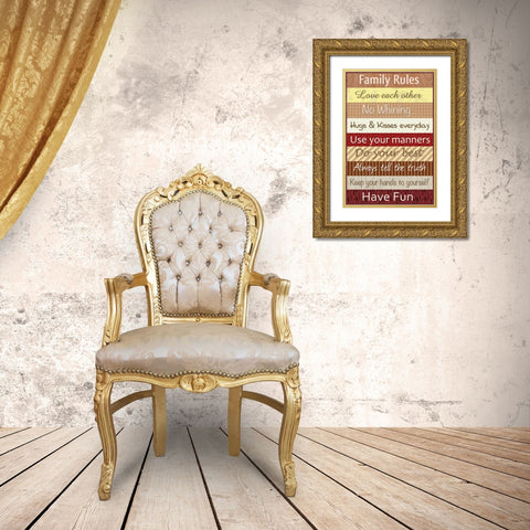 Family Patterns Gold Ornate Wood Framed Art Print with Double Matting by Gibbons, Lauren