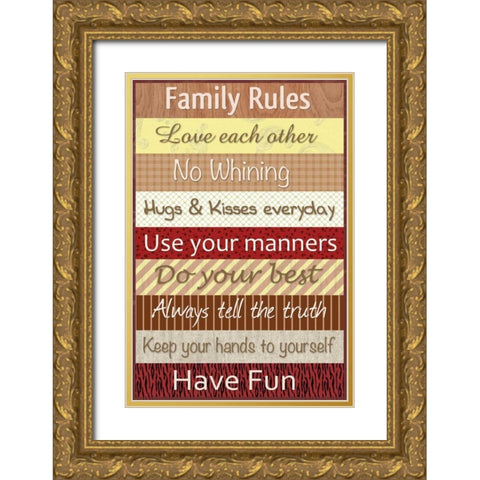 Family Patterns Gold Ornate Wood Framed Art Print with Double Matting by Gibbons, Lauren