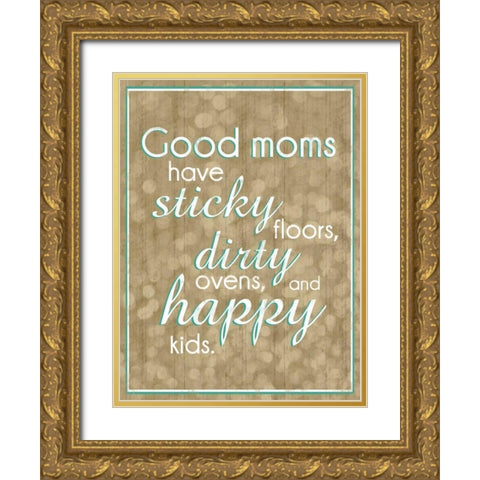 Good Moms Bubbles Gold Ornate Wood Framed Art Print with Double Matting by Gibbons, Lauren
