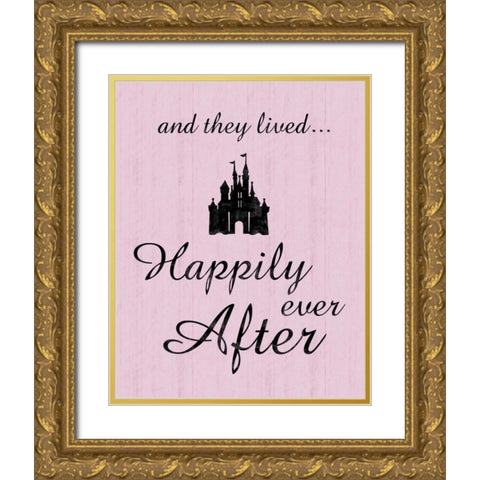 Happily 2 Gold Ornate Wood Framed Art Print with Double Matting by Gibbons, Lauren