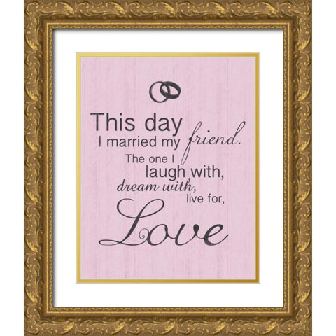 Wedding Pink 2 Gold Ornate Wood Framed Art Print with Double Matting by Gibbons, Lauren