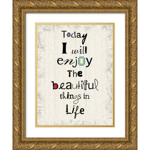 Fun 4 Life Gold Ornate Wood Framed Art Print with Double Matting by Gibbons, Lauren