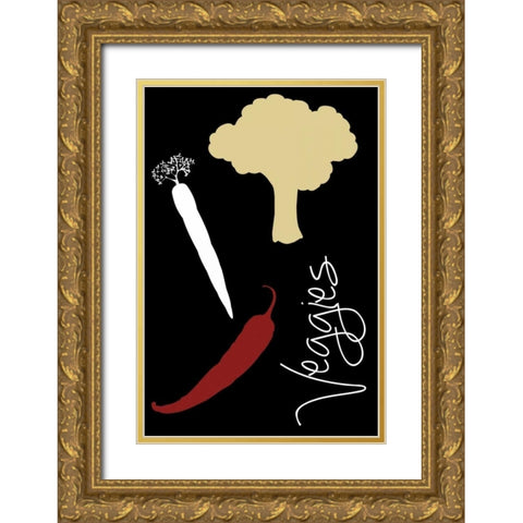 Veggies Gold Ornate Wood Framed Art Print with Double Matting by Gibbons, Lauren