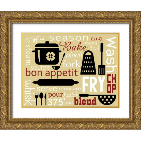 Kitchen Magic Gold Ornate Wood Framed Art Print with Double Matting by Gibbons, Lauren