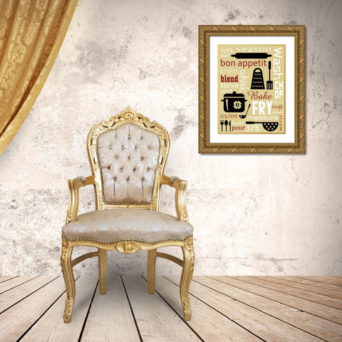 Kitchen Image Gold Ornate Wood Framed Art Print with Double Matting by Gibbons, Lauren