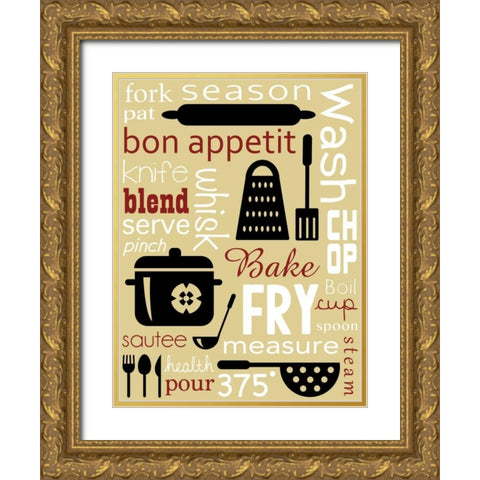 Kitchen Image Gold Ornate Wood Framed Art Print with Double Matting by Gibbons, Lauren