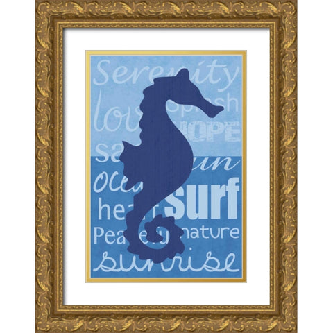 Beach Horse Gold Ornate Wood Framed Art Print with Double Matting by Gibbons, Lauren