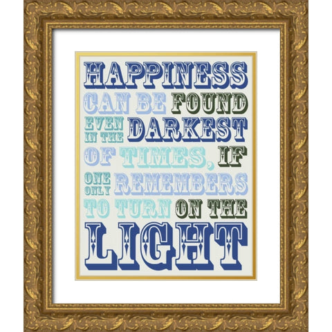 Happiness Light Gold Ornate Wood Framed Art Print with Double Matting by Gibbons, Lauren