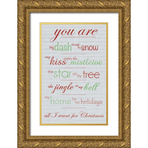 All I Want Gold Ornate Wood Framed Art Print with Double Matting by Gibbons, Lauren