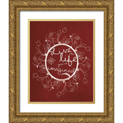 Red Chalk Imagine Gold Ornate Wood Framed Art Print with Double Matting by Gibbons, Lauren