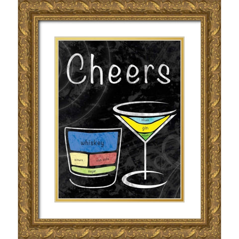 Cocktail Gold Ornate Wood Framed Art Print with Double Matting by Gibbons, Lauren