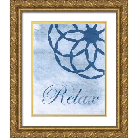 Relax Blue Spa 2 Gold Ornate Wood Framed Art Print with Double Matting by Gibbons, Lauren