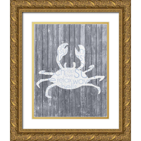 Crab Wood Panel Gold Ornate Wood Framed Art Print with Double Matting by Gibbons, Lauren