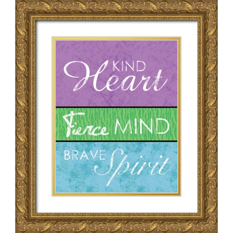 Heart Mind Spirit Gold Ornate Wood Framed Art Print with Double Matting by Gibbons, Lauren