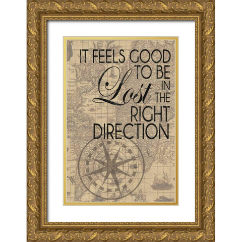 In The Right Direction Gold Ornate Wood Framed Art Print with Double Matting by Gibbons, Lauren