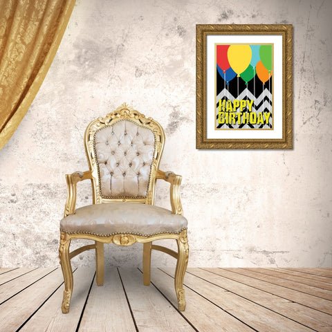 Birthday Gold Ornate Wood Framed Art Print with Double Matting by Gibbons, Lauren