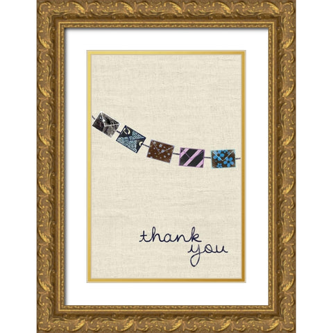 Thanks Gold Ornate Wood Framed Art Print with Double Matting by Gibbons, Lauren