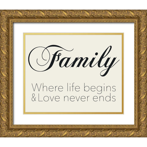 Family Life Gold Ornate Wood Framed Art Print with Double Matting by Gibbons, Lauren