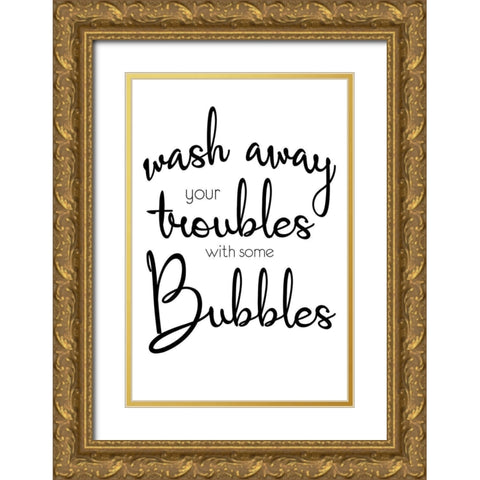 Wash Away Gold Ornate Wood Framed Art Print with Double Matting by Gibbons, Lauren