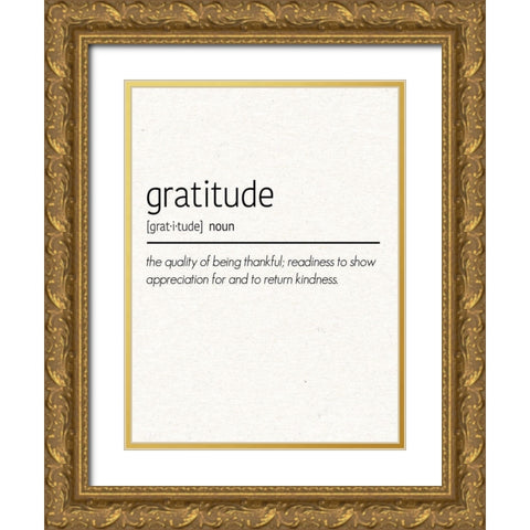 Gratitude Gold Ornate Wood Framed Art Print with Double Matting by Gibbons, Lauren