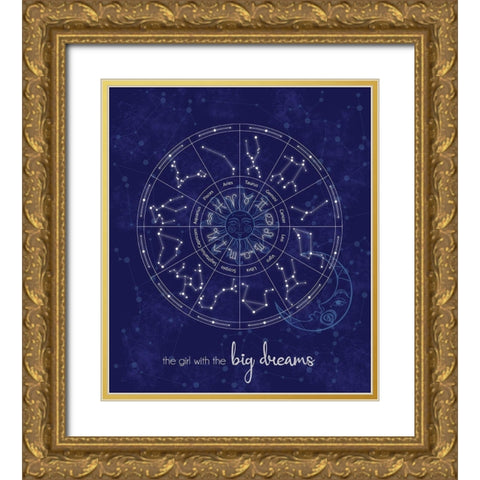 Stars Big Dreams Gold Ornate Wood Framed Art Print with Double Matting by Gibbons, Lauren