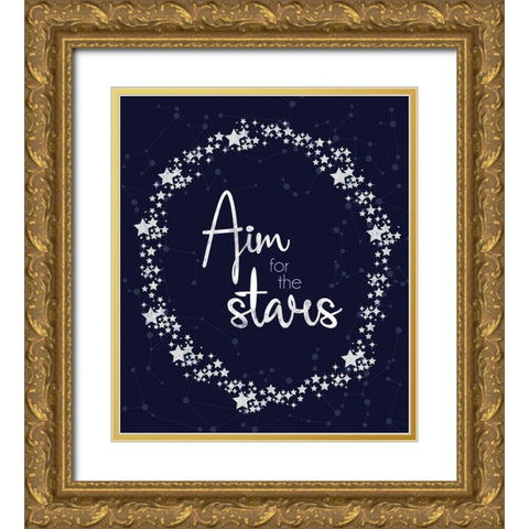 Stars 2 Gold Ornate Wood Framed Art Print with Double Matting by Gibbons, Lauren