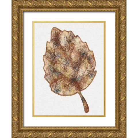 Watercolor Leaf 1 Gold Ornate Wood Framed Art Print with Double Matting by Gibbons, Lauren