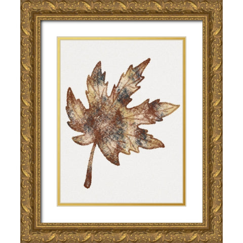 Watercolor Leaf 4 Gold Ornate Wood Framed Art Print with Double Matting by Gibbons, Lauren