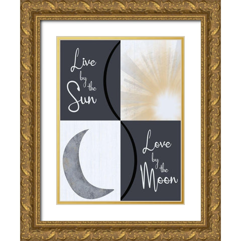 Moon and Sun Combined Gold Ornate Wood Framed Art Print with Double Matting by Gibbons, Lauren