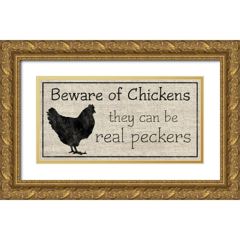 Peckers Gold Ornate Wood Framed Art Print with Double Matting by Gibbons, Lauren