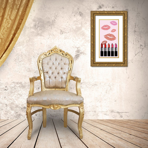 Lipstick Gold Ornate Wood Framed Art Print with Double Matting by Gibbons, Lauren