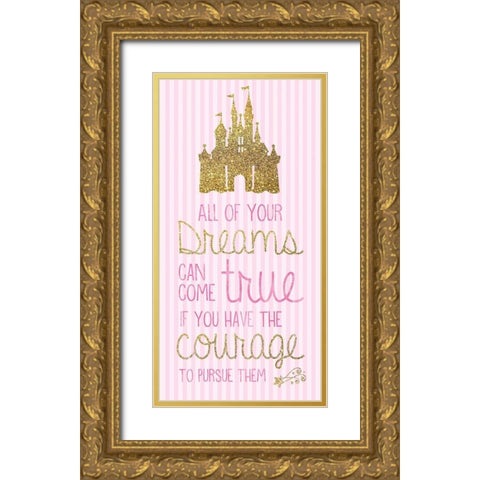 Princess Pink Dreams 1 Gold Ornate Wood Framed Art Print with Double Matting by Gibbons, Lauren