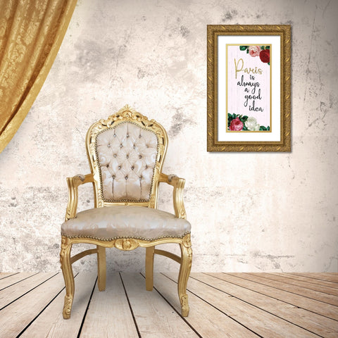 Paris Ideas 1 Gold Ornate Wood Framed Art Print with Double Matting by Gibbons, Lauren