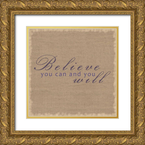 Believe You Can Gold Ornate Wood Framed Art Print with Double Matting by Gibbons, Lauren