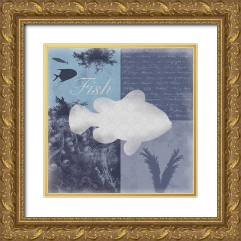 Beach Fish Gold Ornate Wood Framed Art Print with Double Matting by Gibbons, Lauren