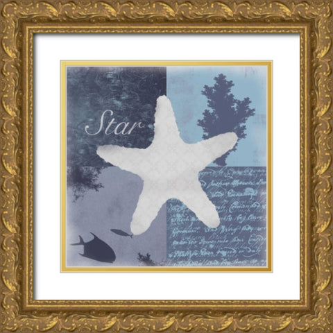 Beach Star Gold Ornate Wood Framed Art Print with Double Matting by Gibbons, Lauren