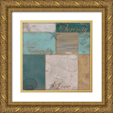 Beach Patch Browns Gold Ornate Wood Framed Art Print with Double Matting by Gibbons, Lauren