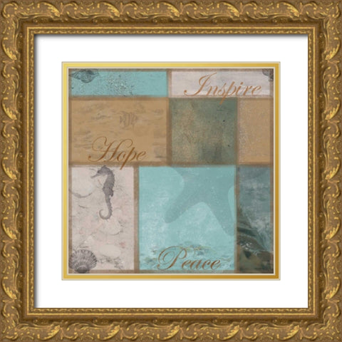Beach Patch Browns 2 Gold Ornate Wood Framed Art Print with Double Matting by Gibbons, Lauren