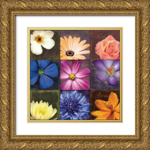 Flower Patch Gold Ornate Wood Framed Art Print with Double Matting by Gibbons, Lauren