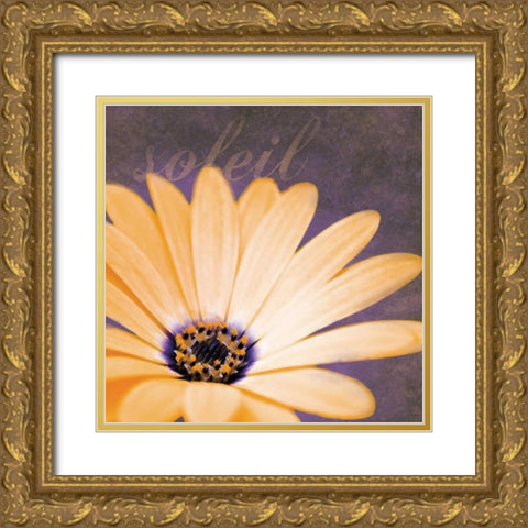 Orange Flower Gold Ornate Wood Framed Art Print with Double Matting by Gibbons, Lauren