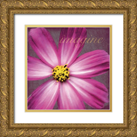 Imagine Flower Gold Ornate Wood Framed Art Print with Double Matting by Gibbons, Lauren