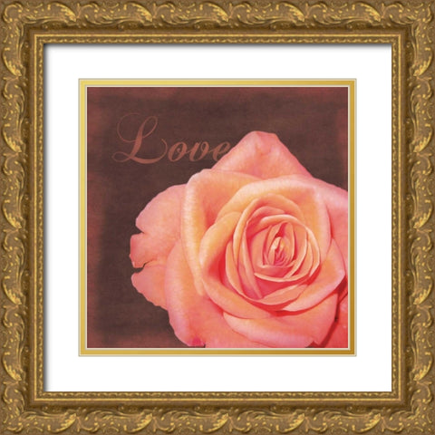 Love Rose Gold Ornate Wood Framed Art Print with Double Matting by Gibbons, Lauren