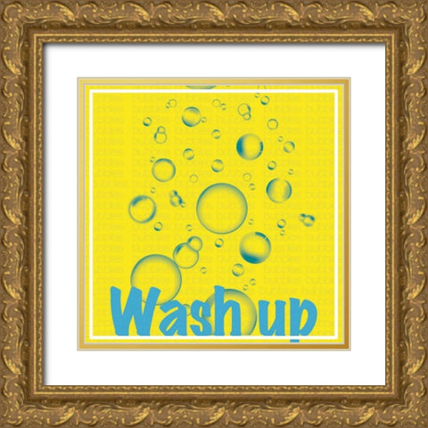 Wash Up Bubbles Gold Ornate Wood Framed Art Print with Double Matting by Gibbons, Lauren
