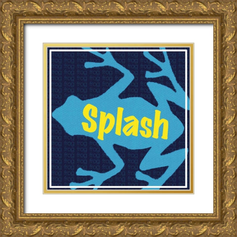 Frog Splash Gold Ornate Wood Framed Art Print with Double Matting by Gibbons, Lauren