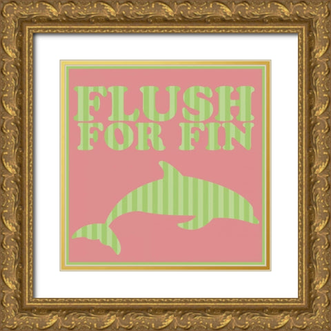Flush For Fun Gold Ornate Wood Framed Art Print with Double Matting by Gibbons, Lauren