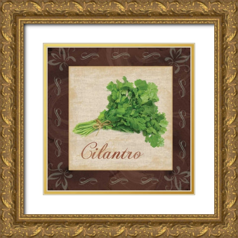 Cilantro Gold Ornate Wood Framed Art Print with Double Matting by Gibbons, Lauren