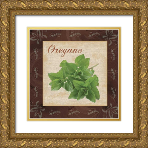 Oregano Gold Ornate Wood Framed Art Print with Double Matting by Gibbons, Lauren