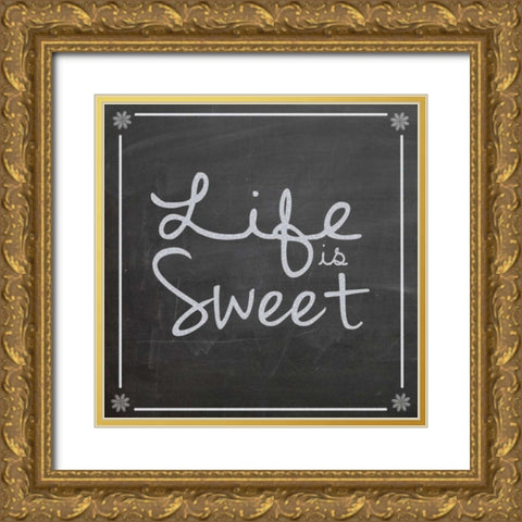 Life is Sweet Gold Ornate Wood Framed Art Print with Double Matting by Gibbons, Lauren